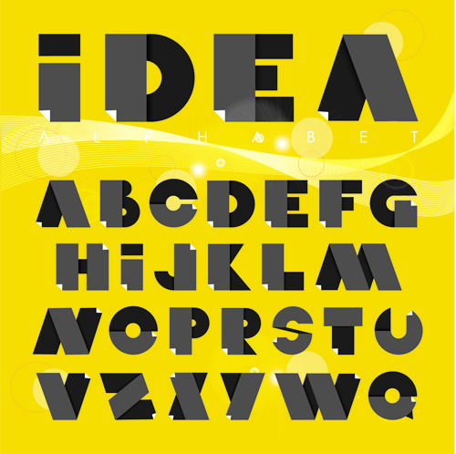 creative paper alphabet vector