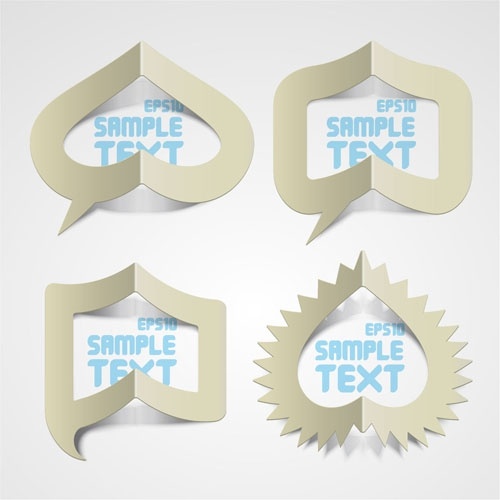 creative paper folded hollow text template vector 1
