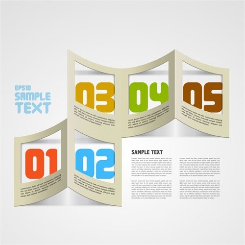 creative paper folded hollow text template vector 4