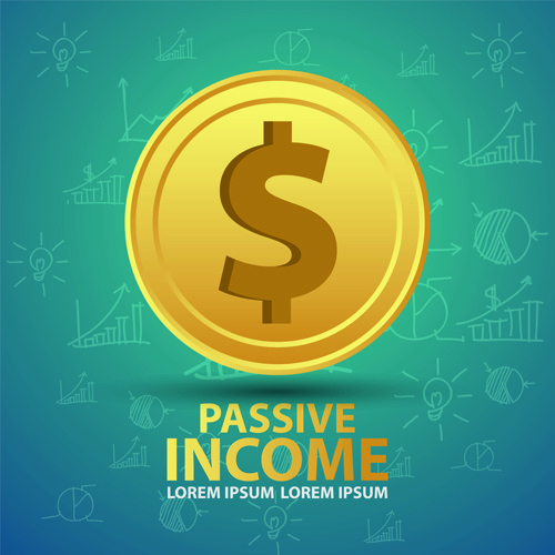 creative passive income money background vector 