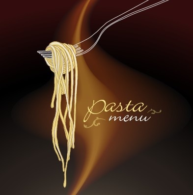 creative pasta menu cover vector graphic