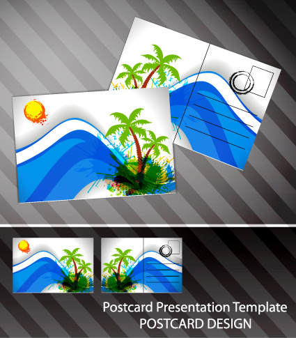 creative postcard design elements vector set