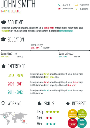 creative resume template design vector