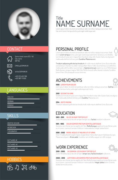 creative resume template design vectors