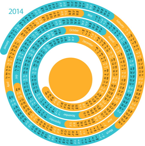 creative round calendars14 vector