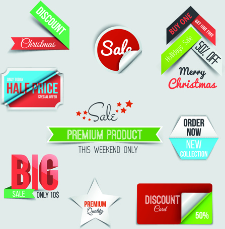 creative sale sticker with labels design