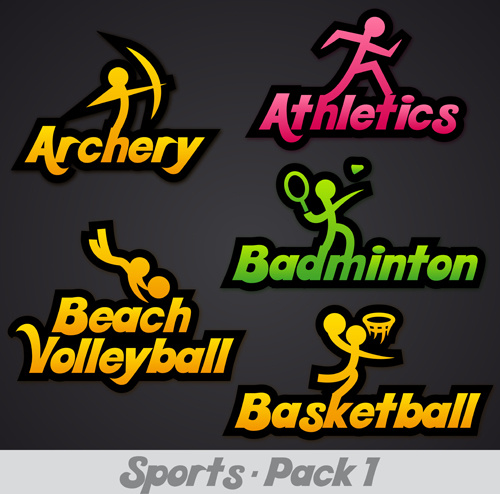 creative sports logos design vector