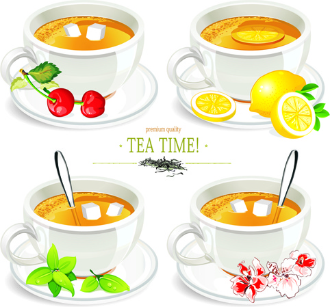 creative tea design elements vector set 