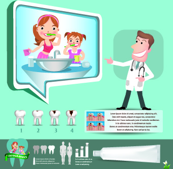 creative teeth care infographics vectors