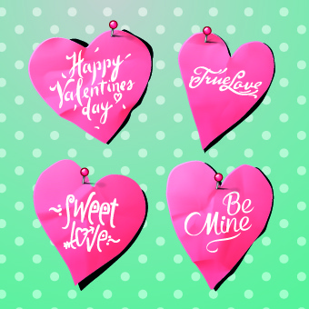 creative valentines day paper cut object vector 