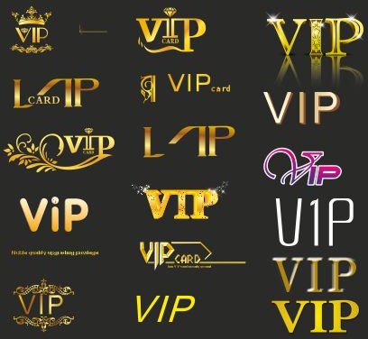 creative vip golden logos vector