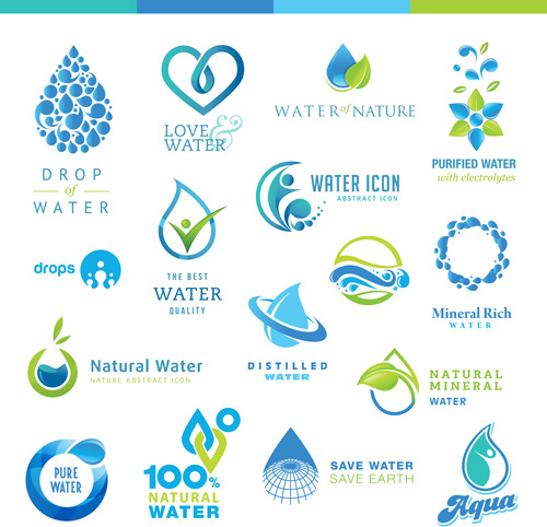 Creative water logos design Vectors graphic art designs in editable .ai ...