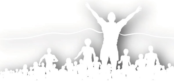 crowd cheering silhouette vector