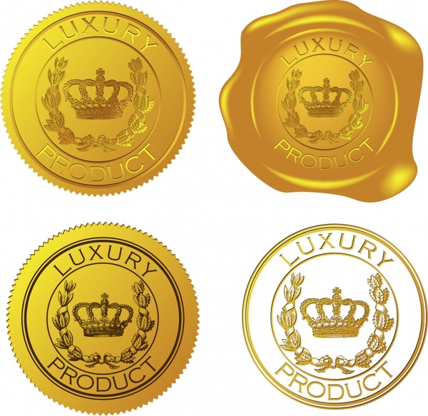 label templates luxury golden design crown cereal ornament 