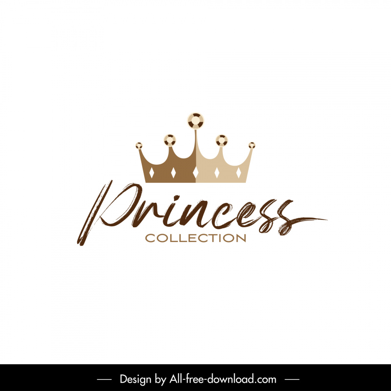crown princess collection logotype elegant symmetry calligraphy  decor