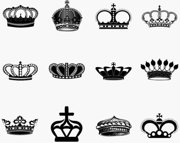 Download Crown Silhouette Vector Set Free vector in Encapsulated ...