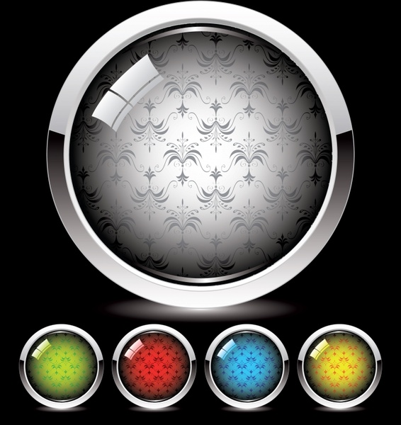 button templates shiny colored modern crystal design