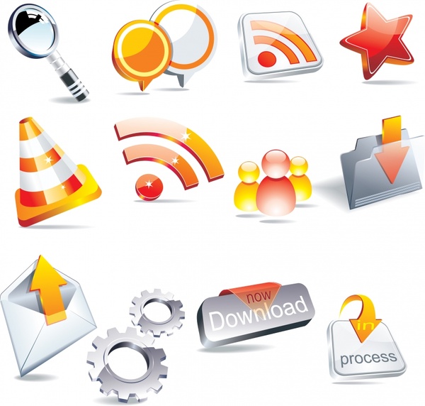 ui icons colorful modern 3d sketch