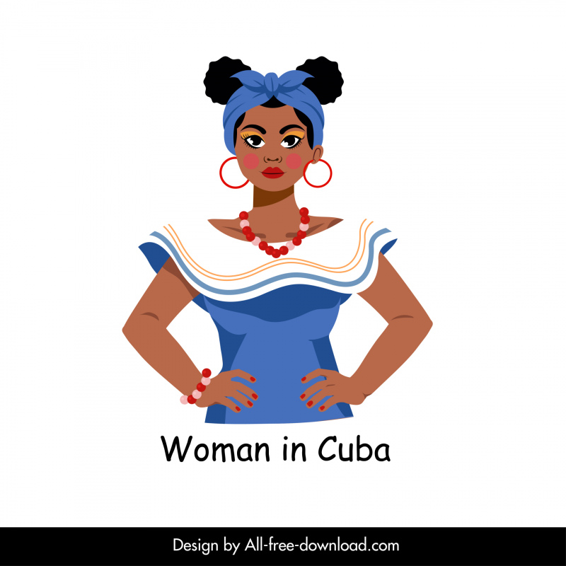 cuban woman design element traditional costume