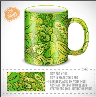 cup print abstract pattern vector 