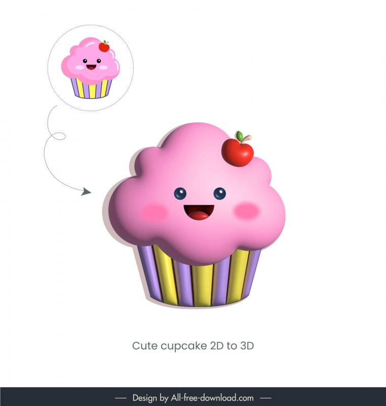  cupcake design elements modern 3d stylization 