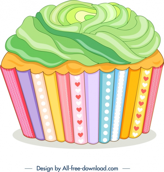 cupcake icon colorful modern 3d design