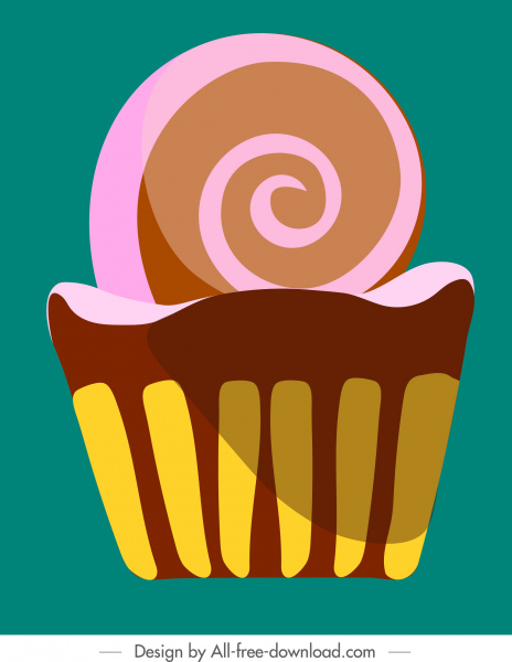 cupcake painting colorful classic flat sketch