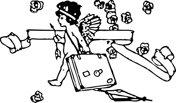 Cupid Traveling clip art