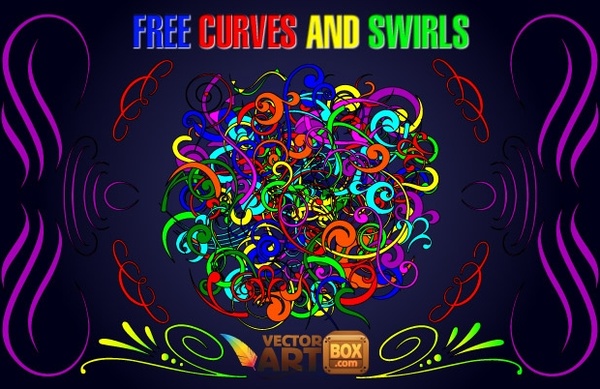 Curves and Swirls Clip Art