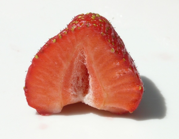 cut in half strawberry fruit