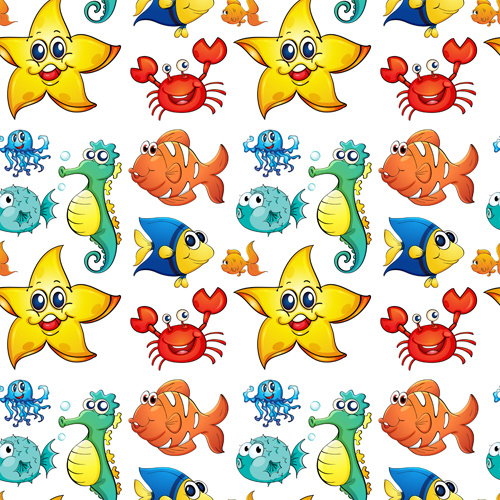 Download Cute animal pattern cartoon vector Free vector in ...