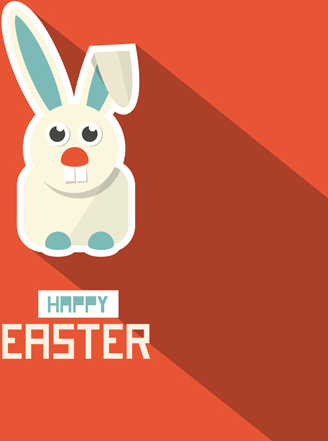 cute animal with easter cards vector