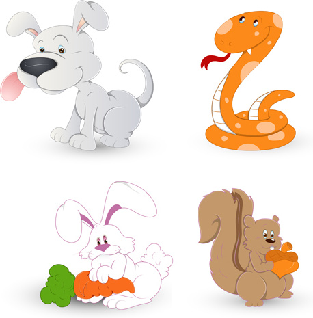 cute animals icons vector and photoshop brushes