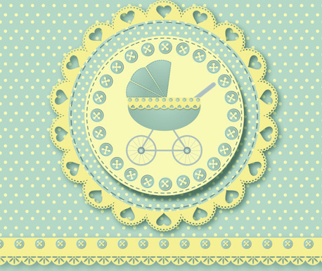 cute baby cards design vector set