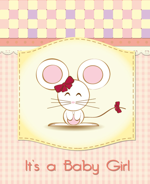 cute baby shower cards vector set