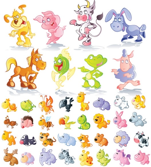 cute cartoon animals vector