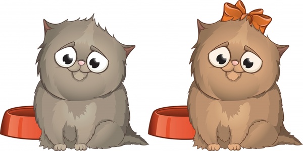 kitty icons cute design cartoon handdrawn sketch