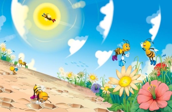cute cartoon bee vector