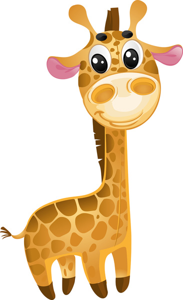 cute cartoon giraffe vector set