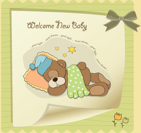 cute child style card vector graphics