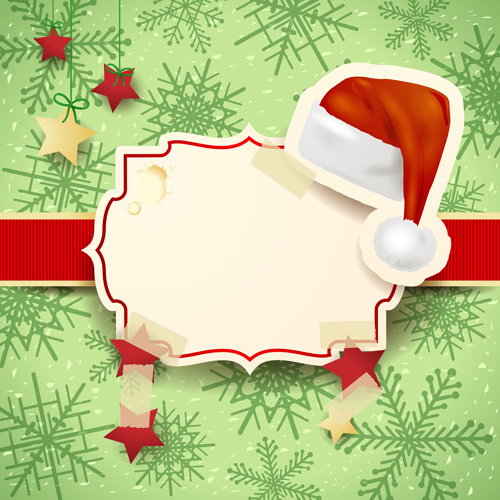 cute christmas cards with frame vector set