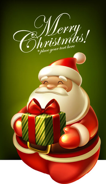 cute christmas elements cards vector