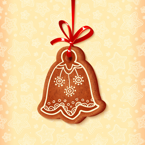 cute cookie christmas ornament vector