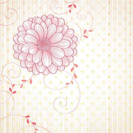 cute floral art background vector 