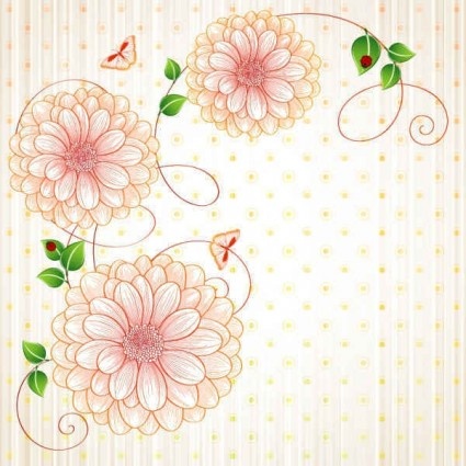 cute floral art background vector 