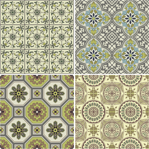 cute floral decor pattern vector 