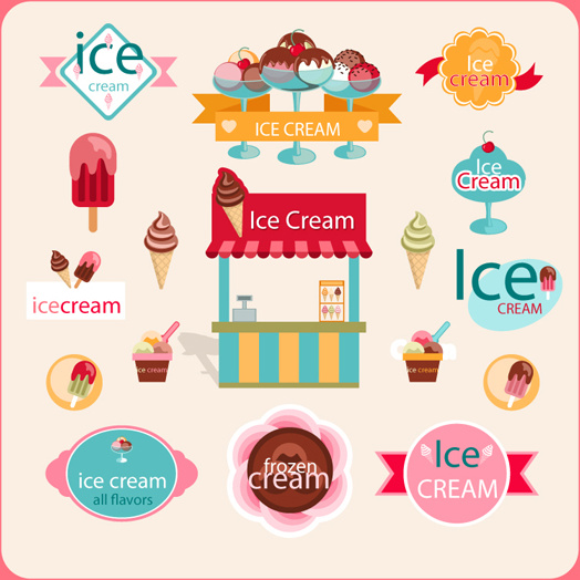 Ice Cream Cute Logos