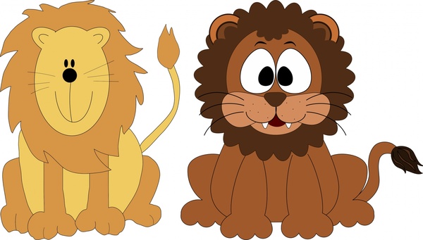 cute lions vector illustration with cartoon style