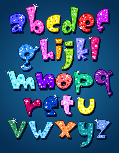 cute lower case shiny vector