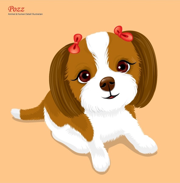 Puppy background cute cartoon design Free vector in Adobe Illustrator